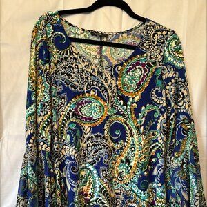 Boho bell sleeve shift dress size Large